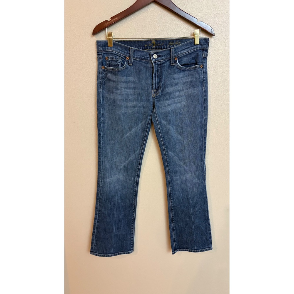 7 For All Mankind Flip Flop Jeans 31 Medium Wash Bootcut Low Rise Stretch Denim